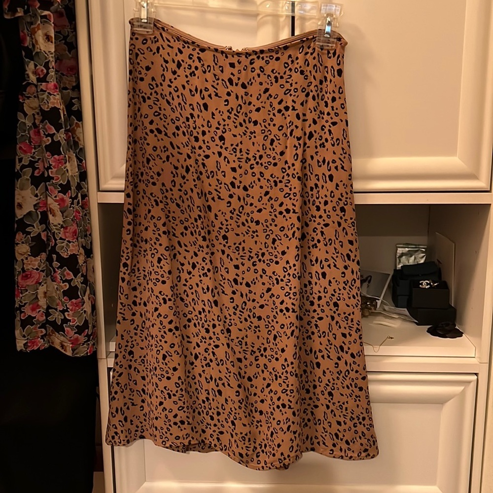 Reformation cheetah print skirt